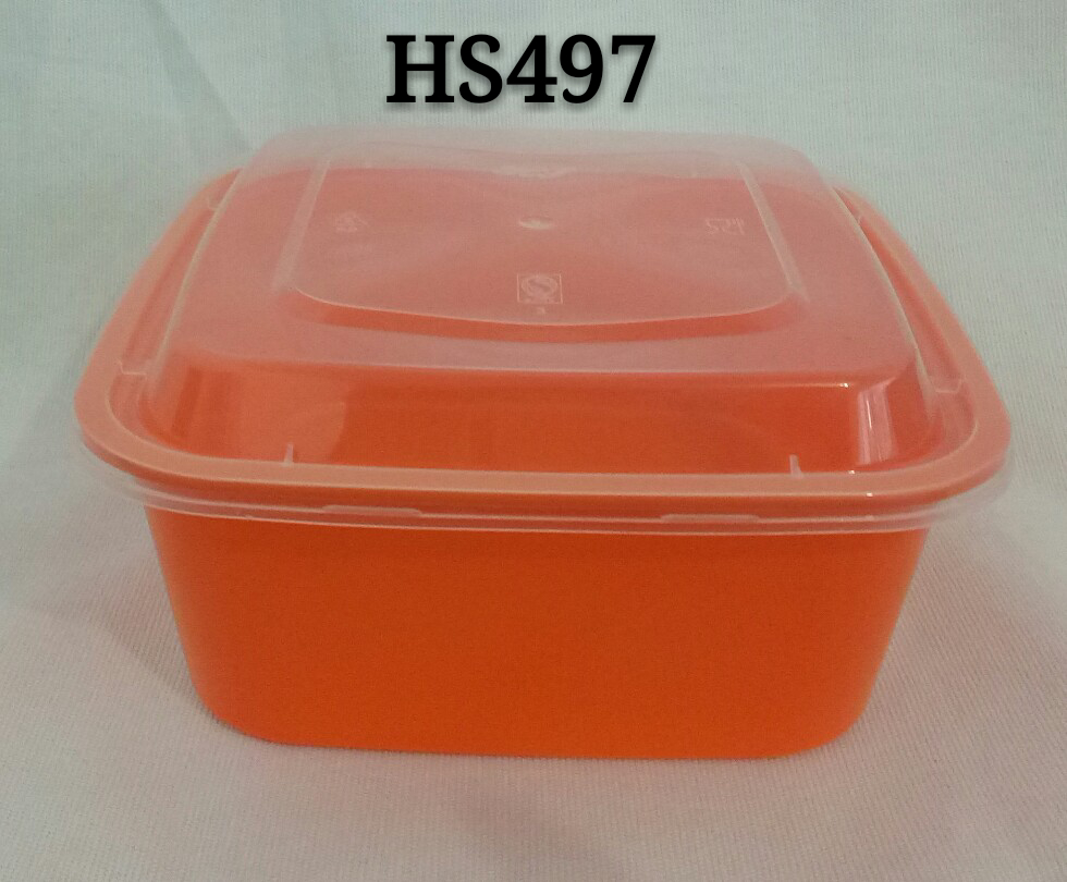 Square 1000ml thicken disposable PP plastic microwaveable food packing box with inner tray