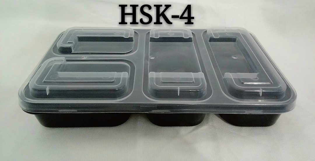Rectangle Korean Four Compartments Disposable PP Plastic Microwave Safe Food Container
