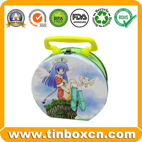Metal Tin Lunch Box Lunch Tin Box with Handle for Gift Packaging