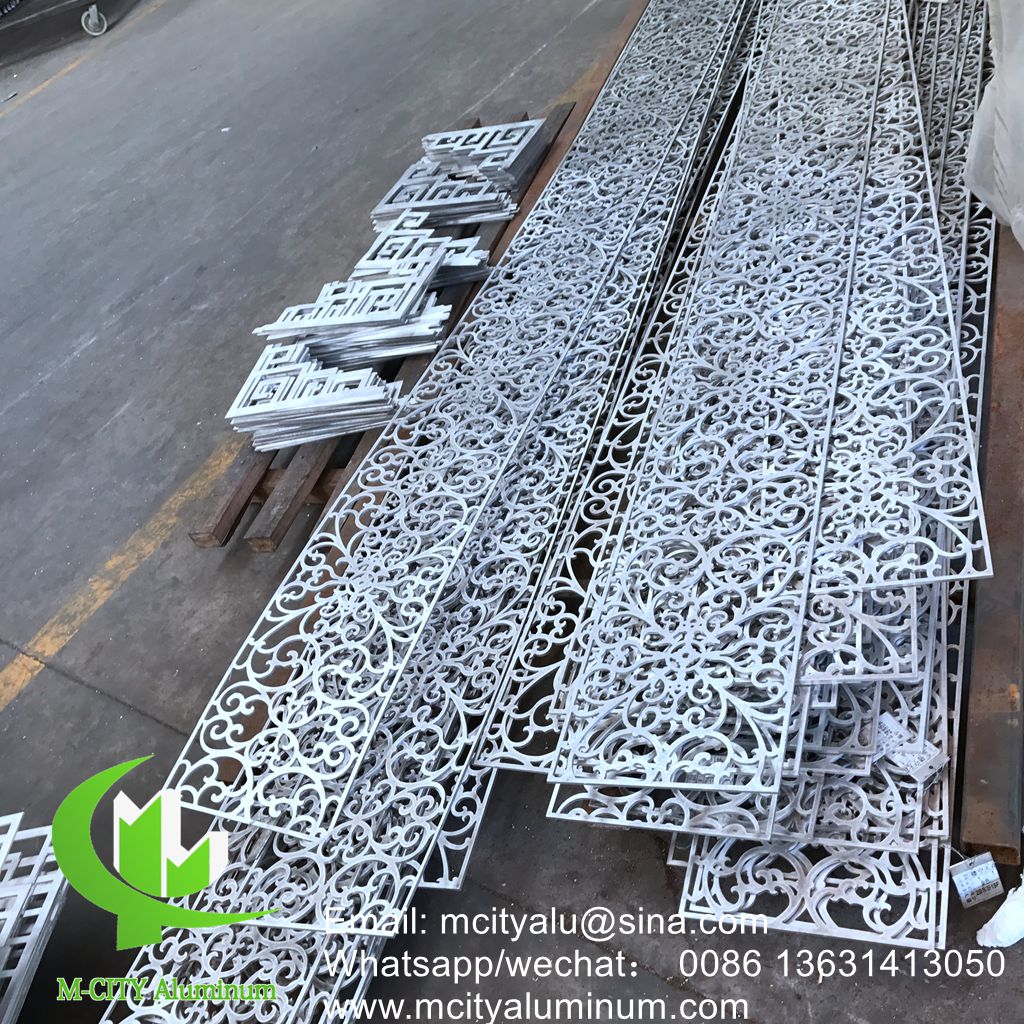 aluminum cladding panel for facade with decorative perforated pattern laser cutting sheet carved screen
