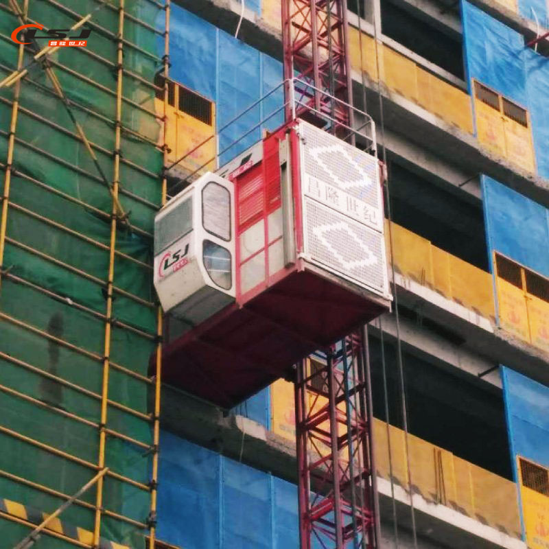 OEM Manufacturer SC200 0-33m/Min Double Cage Construction Passenger & Material Hoist