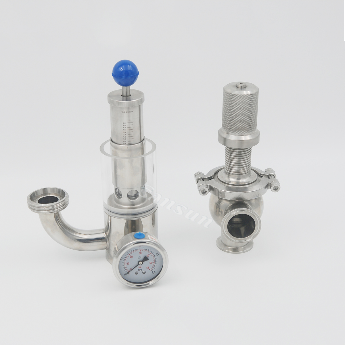 Sanitary Safety Valve Air Pressure Relief Exhaust Valve with Pressure Gauge