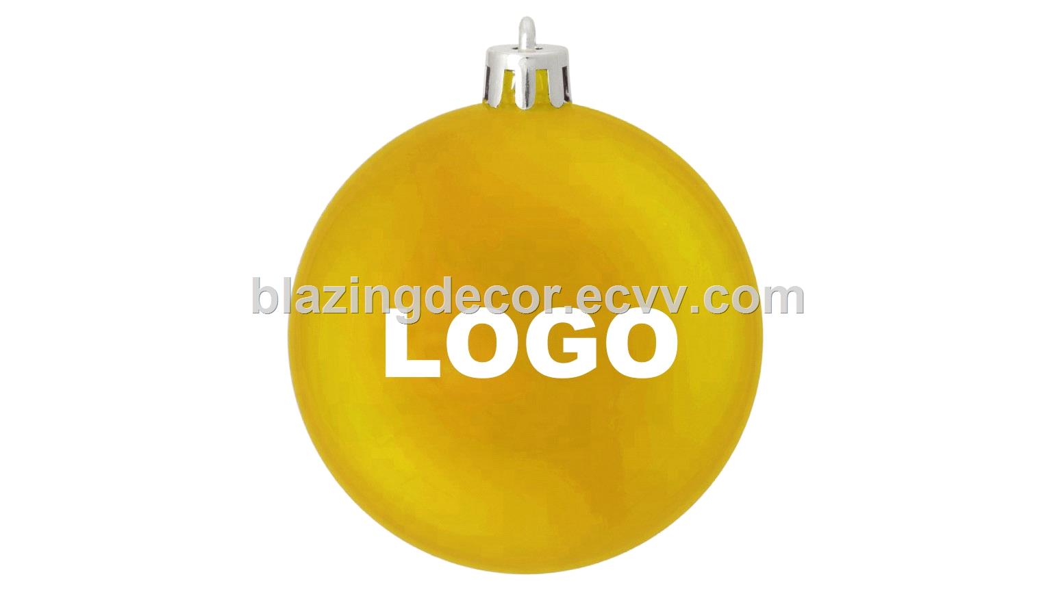 Promotional Good Quality Plastic & Glass Customized Christmas LOGO Ball