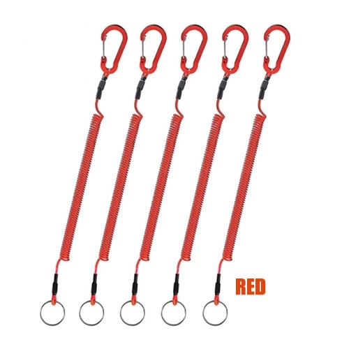 Spring Steel Wire Fishing Tools Safety Lanyard Colored Plastic Coated