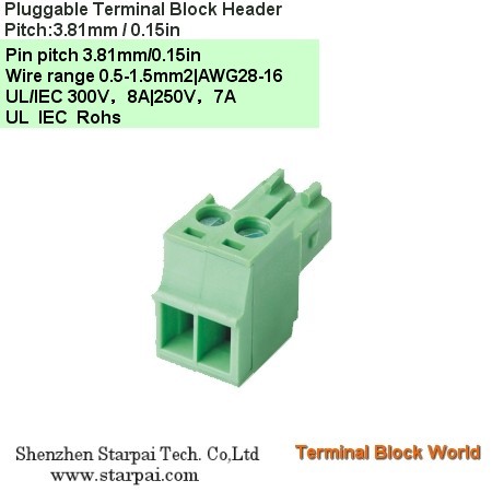 PlugTerminal Block header Socket Pitch 254 35 381 508 75 1016mm etc