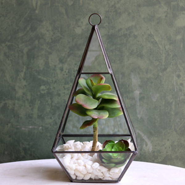 Metal Frame Hanging Glass Terrarium Vase Home Decoration Airplants Glass Container Home Decoration