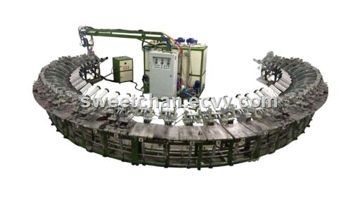 Safety Shoes PU SemiAutomatic Injection molding machine Production Line