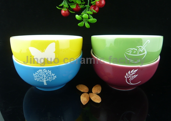 Custom Printing Stoneware Bowl Ceramic Muesil Bowl