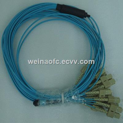 FTTH Fiber Optic Patch Cord MPOSC 24 Cores Fibers OM3