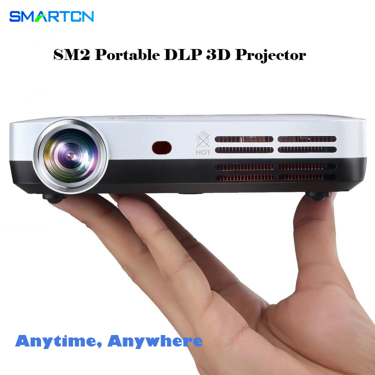 2017 Outdoor high lumens pocket projector Automatic Keystone Correction 3D Mini Projector with glass Touch Panel
