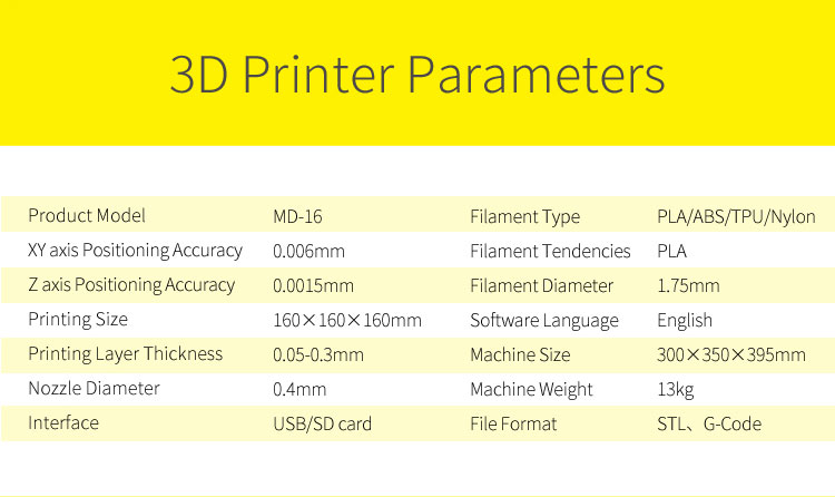 high precision 3D printer machine factory direct sale for all kind ABS PLA filament super silent digital 3d printer