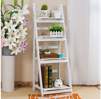 Solid Wood Folding Ladder Flower Stand