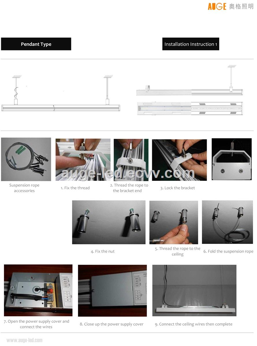 600mm 40W led linear high bay light 06m single row linear industrial lighting 010V dimmable line truncking system