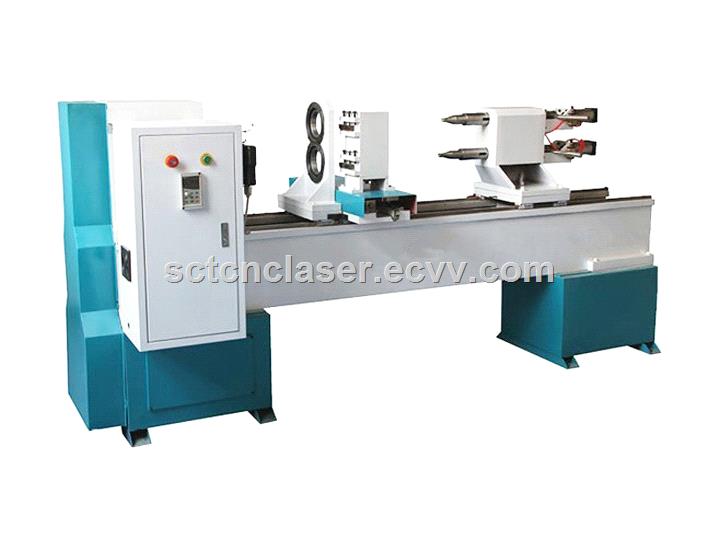 Efficient 4 axis 35kw Air Cooling spindle CNC wood lathe machine for sale