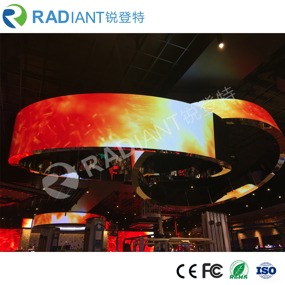 P3 indoor rubber cylinder advertising flexible led screen