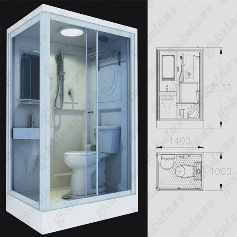 Ceramic Flushing Prefabricated Shower Pod For Bathroom