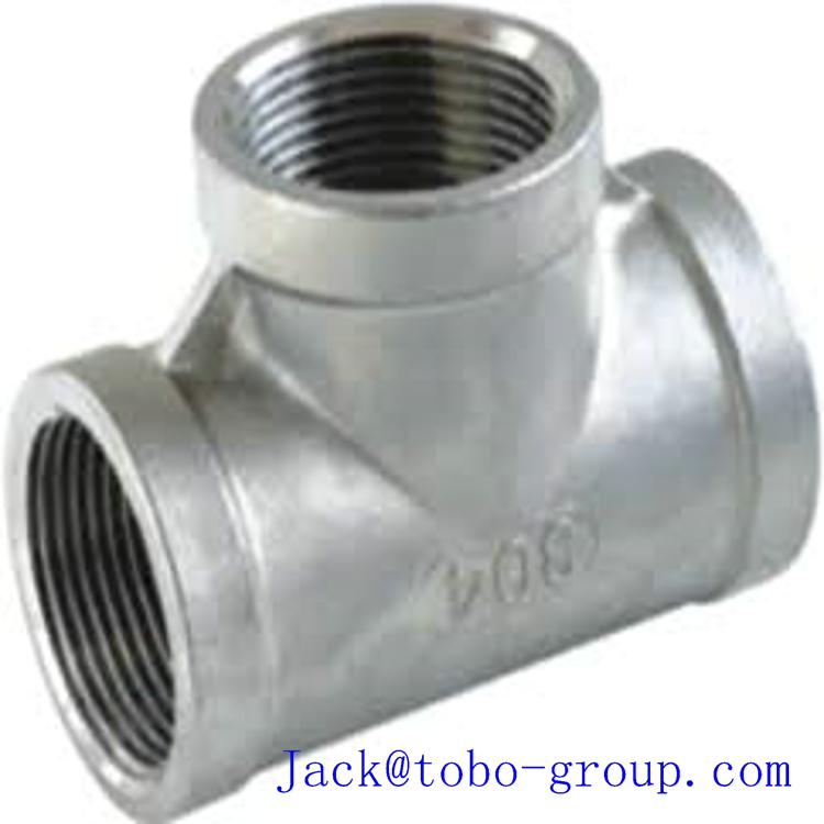 stainless steel forged tee ANSI B1611 threaded pipe fitting ASTM A403A403M WP316 34