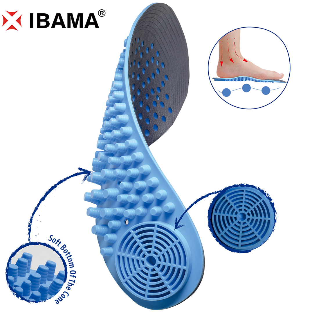 IBAMA Gel Massage Shoe Insoles Foot Pressure Relief Shock Absorbing Superior Comfort and Non Irritating 1 Pair