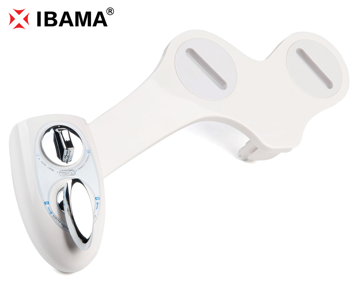 IBAMA NonElectric Mechanical Water Toilet Seat Attachable Bidet Dual Nozzle Male Female Adjustable Water Pressure