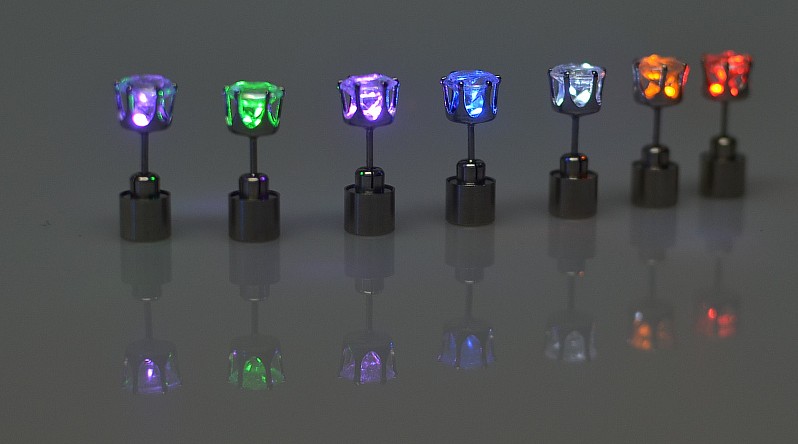 Multicolor bright stylish fashion LED earrings glowing lighting earring flashing LED party ear stud