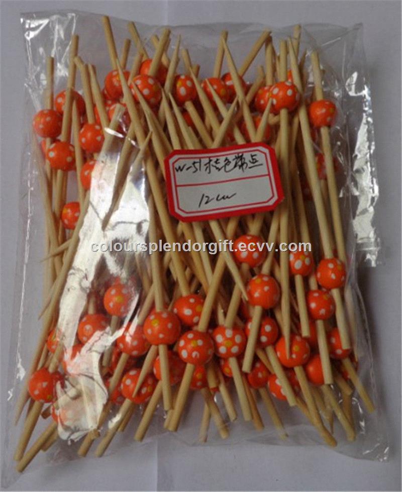 Creative Cute Bamboo Colorful Multidesign Toothpick Fruit Picks Fruit Tools Cocktail Sticks Christmas Party Toothpicks