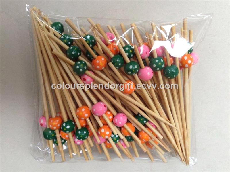 Creative Cute Bamboo Colorful Multidesign Toothpick Fruit Picks Fruit Tools Cocktail Sticks Christmas Party Toothpicks