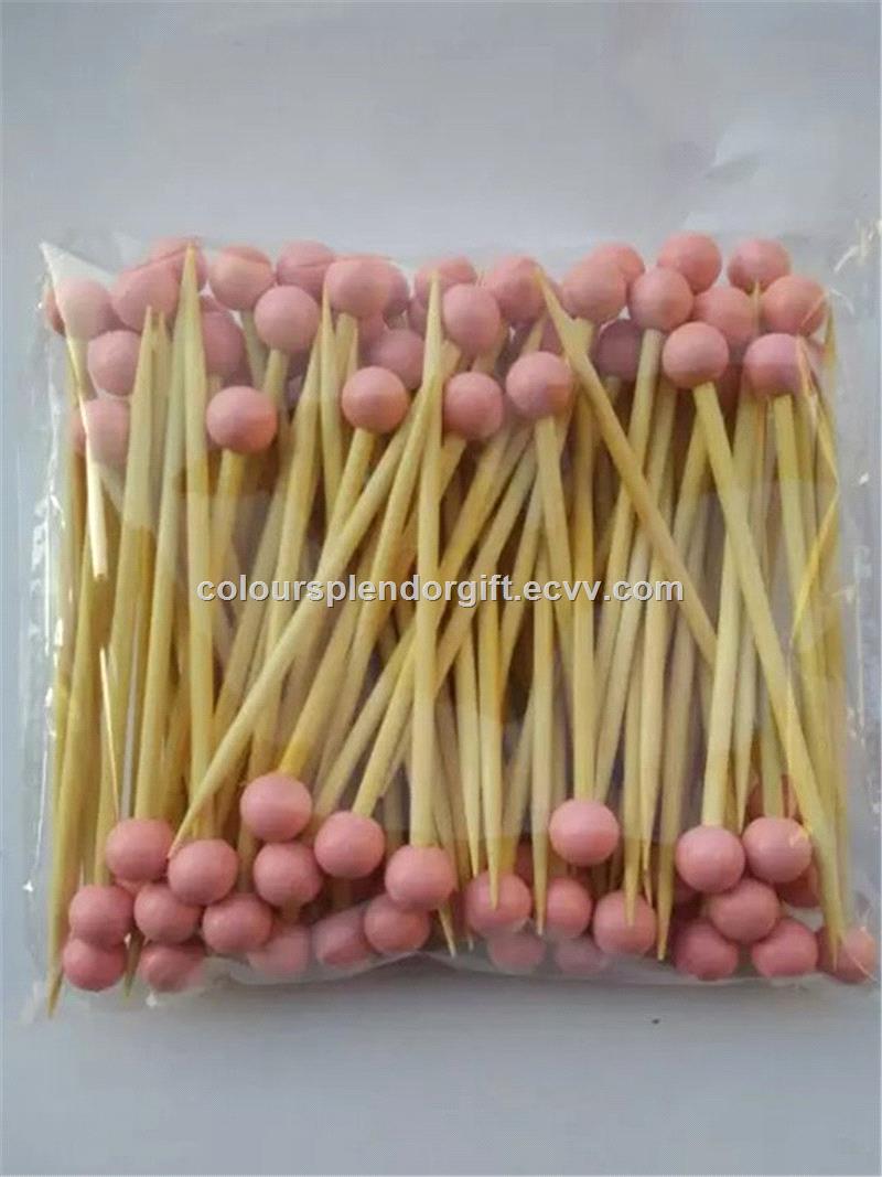 12cm Balls Wood Sports Themed Bamboo Pick Skewer Great For Cocktail PartiesInnsWeddingsReceptionsHolidays