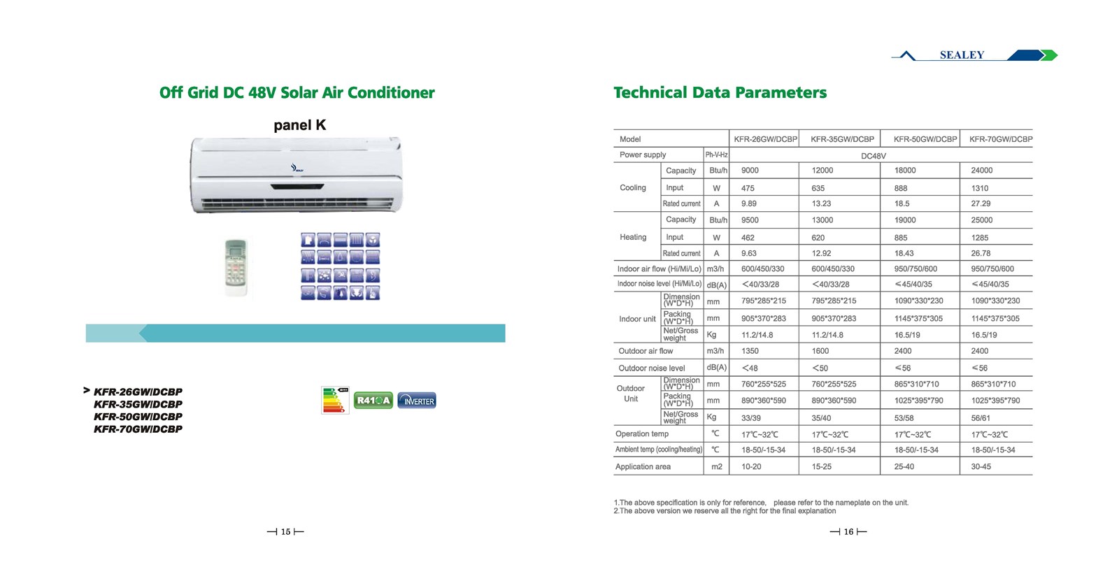 Offgrid DC 48V Solar Air Conditioner