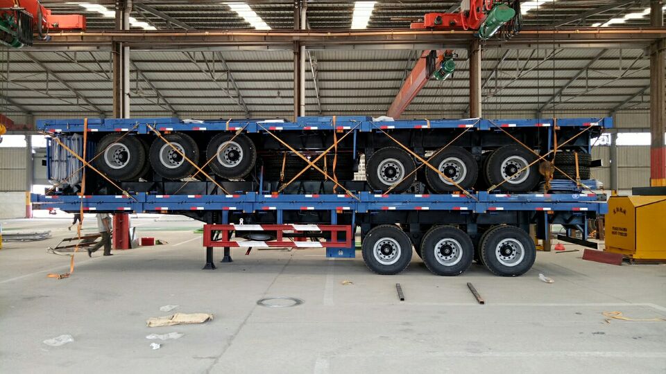 3 AXLES60T FLAT BED SEMI TRAILERcontainer trailer