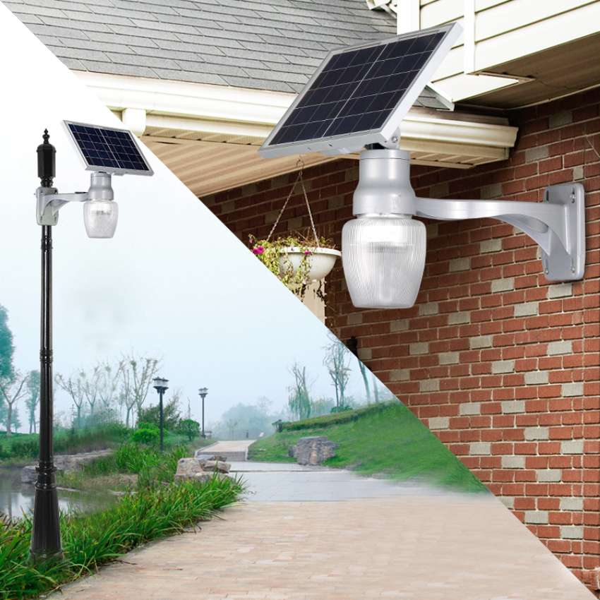 6w integrated antique solar powered garden street lamps with lithium battery