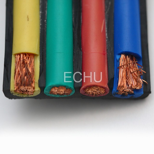 Flat Crane Cable Flat Travel Cable for Cranes or Hoists Flat Cable 4C4mm