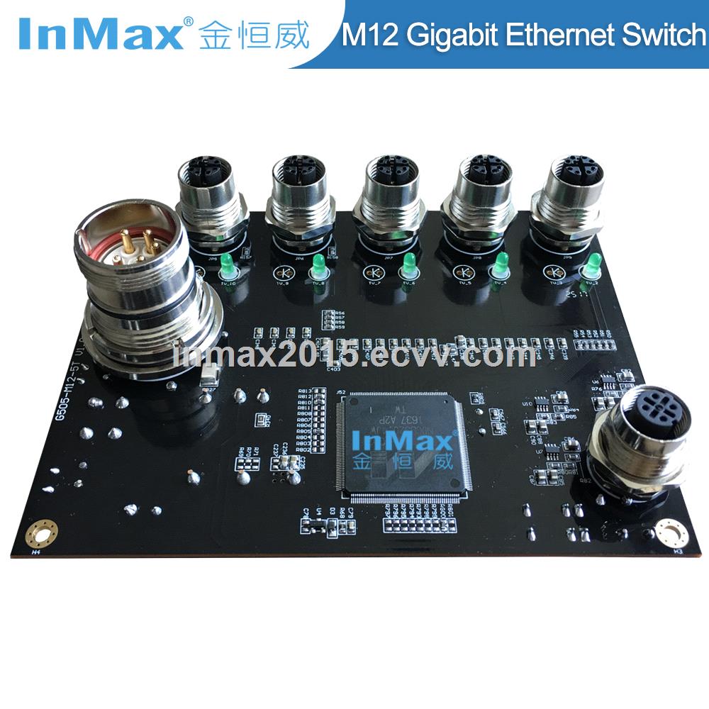 EN50155 EN505A 110V 10000M M12 5 Port Gigabit Car Industrial Ethernet Switch