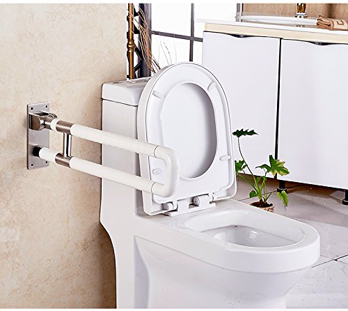 IBAMA 28Inches Flip Up Toilet Safety Frame Rail Bathroom Grab Bar for Home and HotelStainless Steel