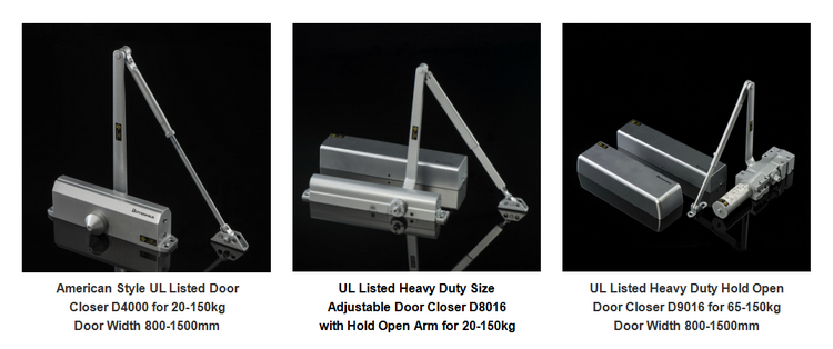 D8016 UL Listed Heavy Duty Size Adjustable Commercial Door Closers for 20150kg door