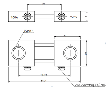 FLF Type 100A current flowing voltage drop 75mv shunt resistor For Digital Amp meter Analog Meter