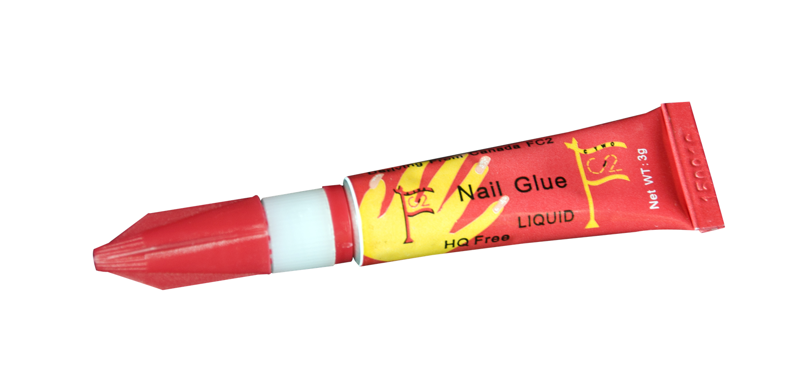 3g HQ freebelow 50PPM clear Nail glue in aluminium tube nail art for sticking fake nail