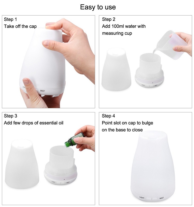 Wholesale Portable Ultrasonic Cool Mist Air Humidifier Aromatherapy Essential Oil Diffuser