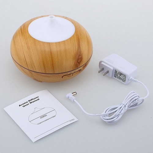 Best Selling Wooden Style Aroma Diffuser Cool Mist Humidifier Led Light Changing