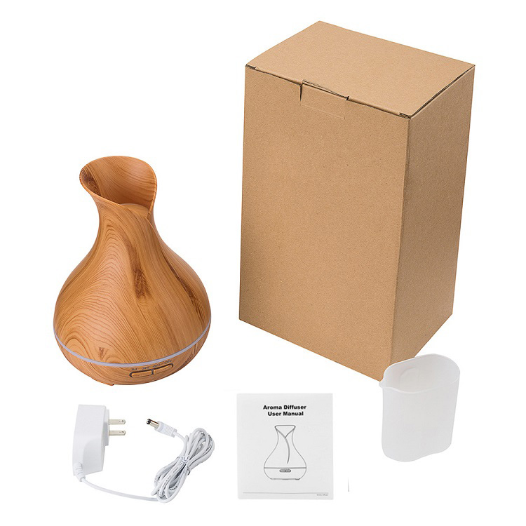 Vase Shaped Aromatherapy 400mL Ultrasonic Cool Mist Aroma Diffuser Humidifier Waterless Auto Shutoff
