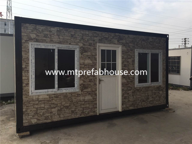 Steel structure Insulated Expandable Container House with Cultural Stone Sandwich Panel