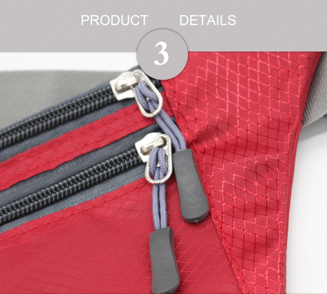 Stylish Sports Waist Bag Nylon Waterproof Zipper Bag Mens Ladies Purse