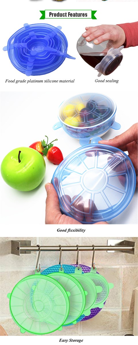 Reusable 6 Pack Silicone Stretch Lids