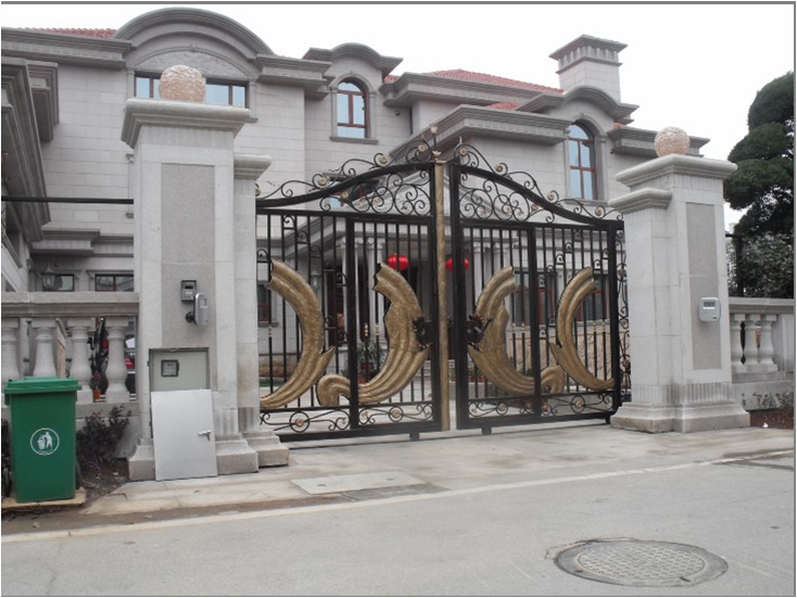 Chinese handforged wrought iron gate EBG503 Security Swing metal gates Sliding gate Automatic gates