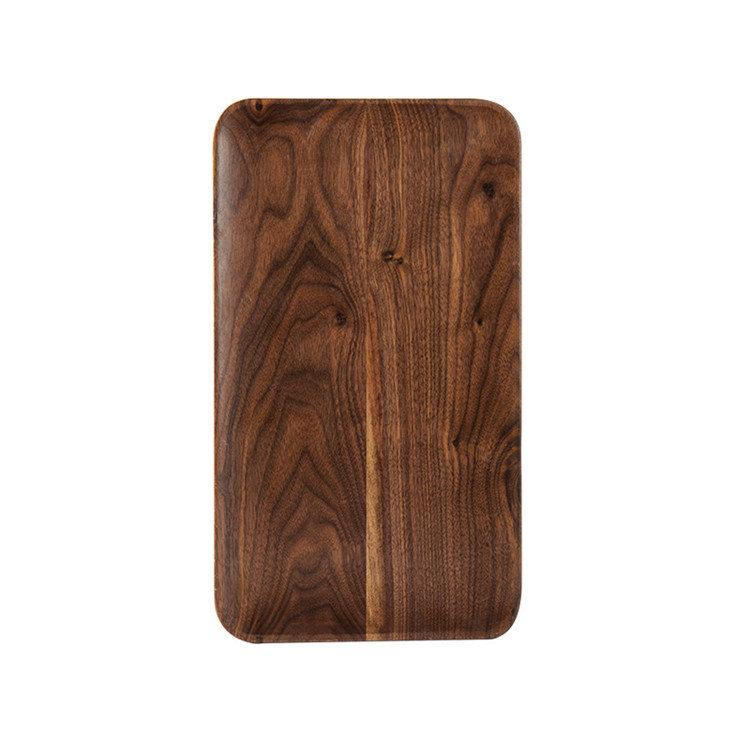 Hot Selling Ecofriendly Natural Safety Handmade Black Walnut Wooden Rectangle Breakfast Dishes Tray