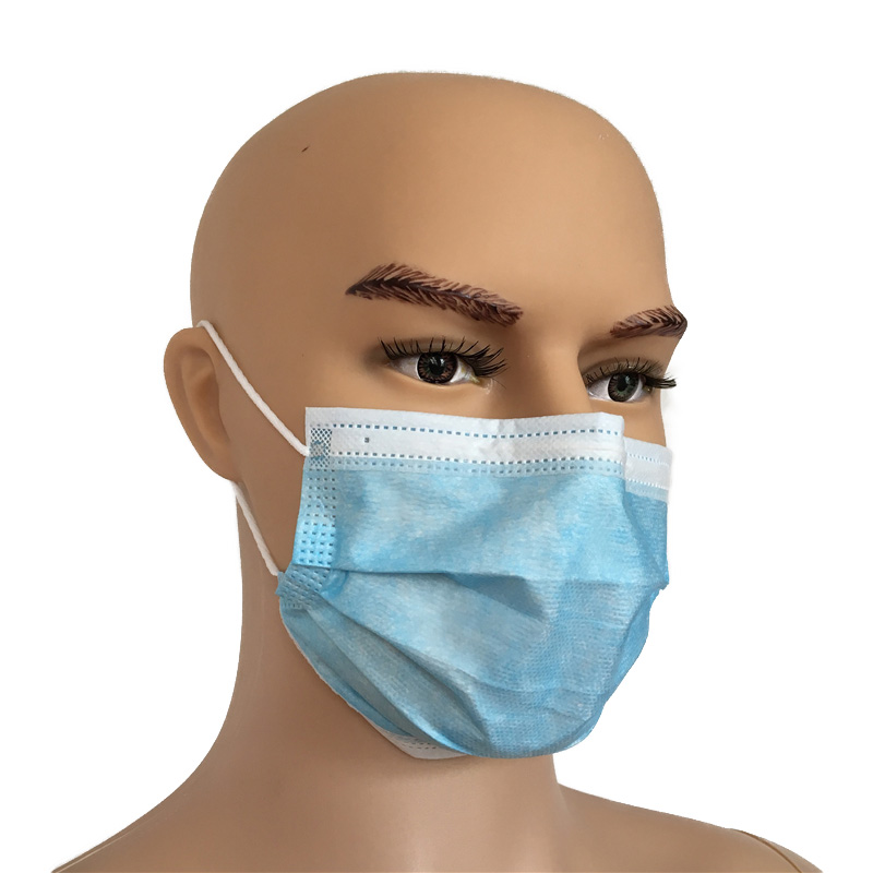 Disposable Medical Nonwoven Protection 3ply Blue Earloop Face Mask