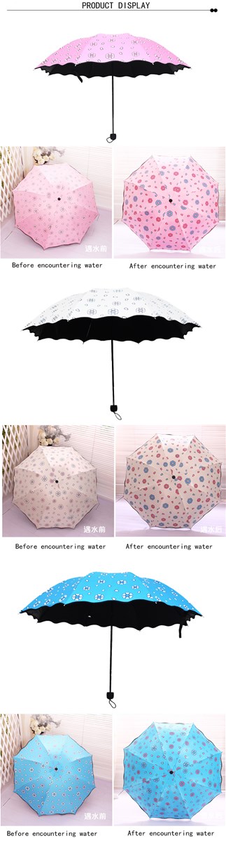 RST Real Star new fashion umbrella flower design color changing umbrella for girls
