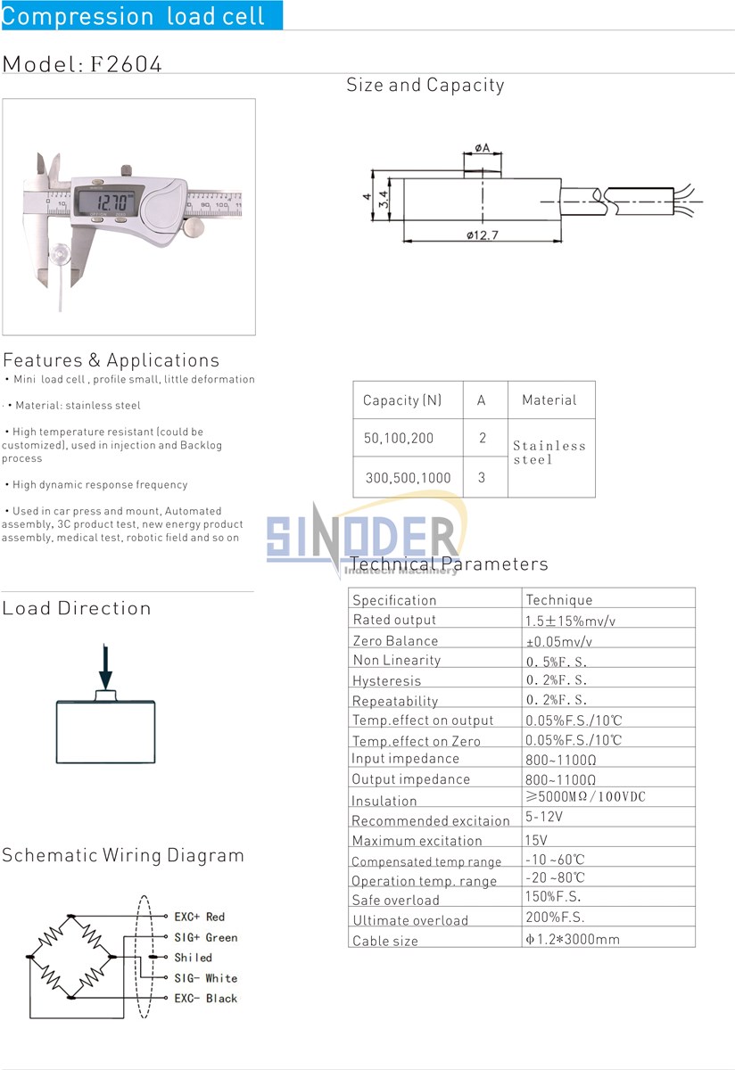 load cell factory diameter 127mm mini load cell