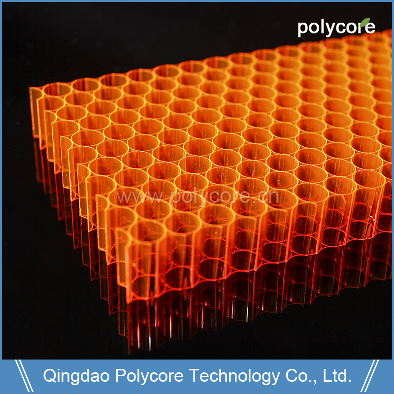 PC honeycomb 60 waterproof light weight stiffness strength polycarbonate honeycomb core and honeycomb sheet