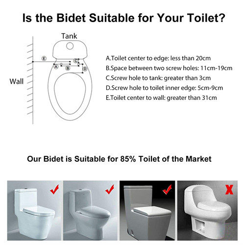 IBAMA Toilet Seat Bidet with Dual Nozzle Self Cleaning Nozzle Bidet Toilet Attachment
