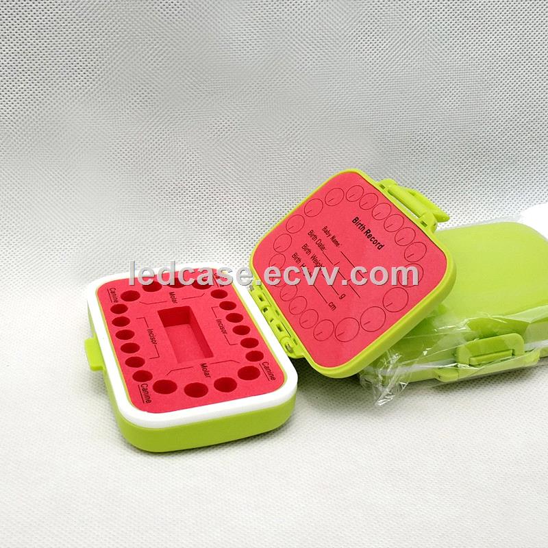 PHTech new baby tooth box Colorful PP and EVA material for teeth Can fill in baby information tooth saver boxes